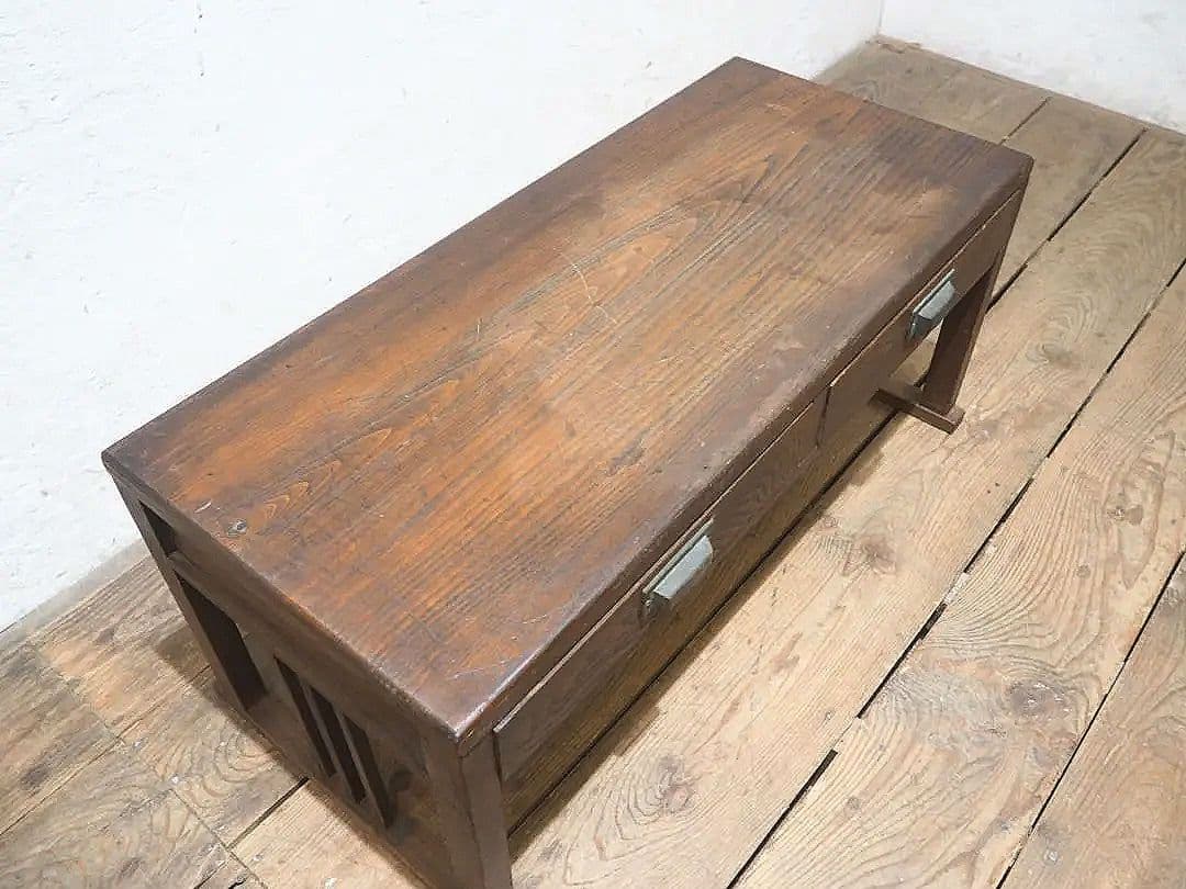1408 レトロな杉の文机　ローテーブル　陳列台　展示台　古家具　アンティーク