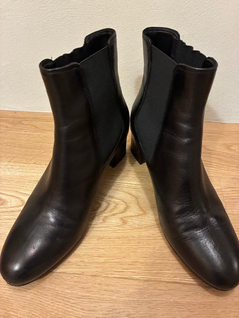 FABIO RUSCONI ブラック サイドゴアブーツ