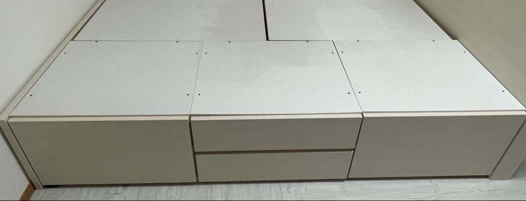 ミルク　ニトリ　セミダブルベッドフレーム（ジオ チェスト40J WW