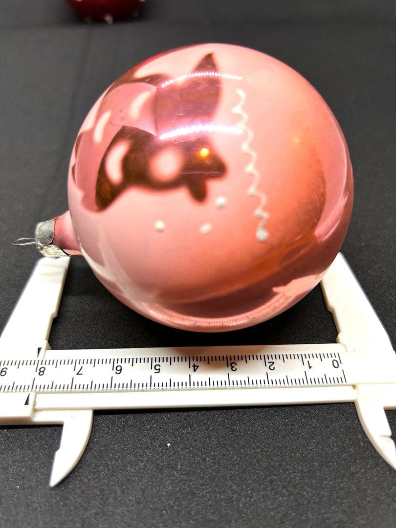 ヴィンテージ　チェコガラスオーナメント　金魚　水玉　クリスマスオーナメント　レア