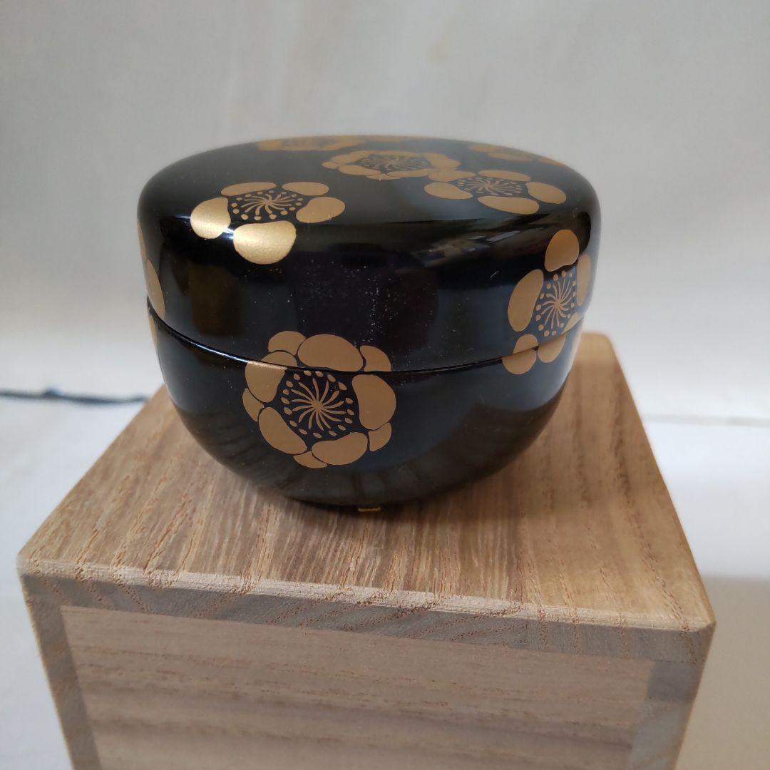 坂下雄峰 作 溢梅蒔絵 白粉解棗 香合 山中塗 共箱 共布 漆器 茶道具 美品