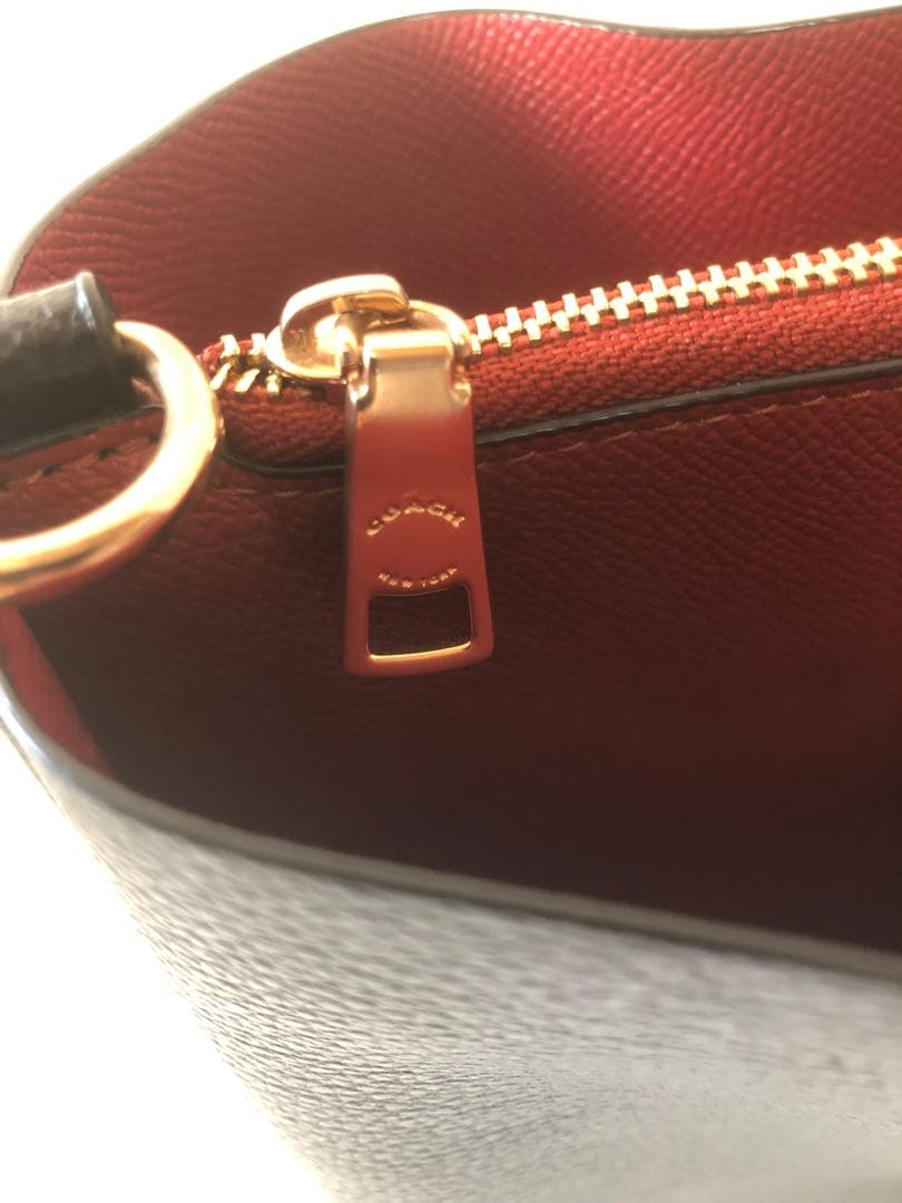 COACH ブラック レザー ショルダーモリーパケットバッグ　コーチ　バッグ
