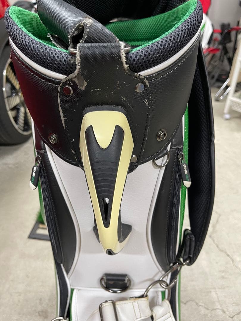 BEAMS GOLF キャディバッグ ホワイト/グリーン