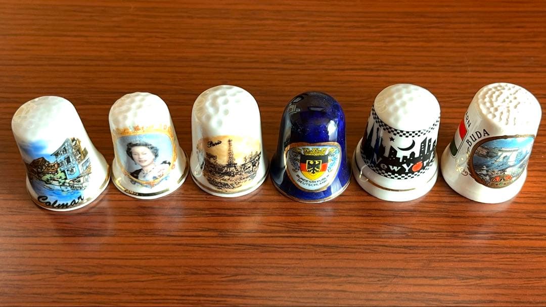 シンブル 指ぬき 19個 セット まとめ売り 陶器製 布製 海外 アンティーク