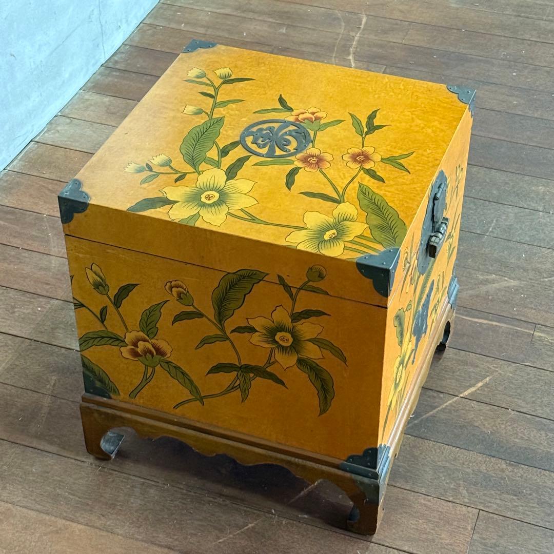 H15K27 季朝家具 木製 収納箱 鍵付き