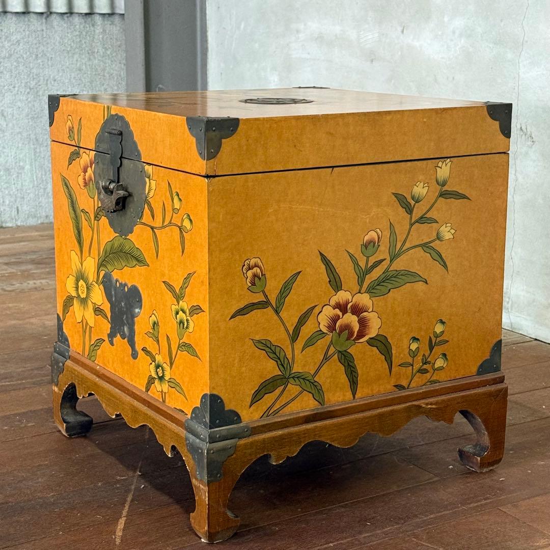 H15K27 季朝家具 木製 収納箱 鍵付き