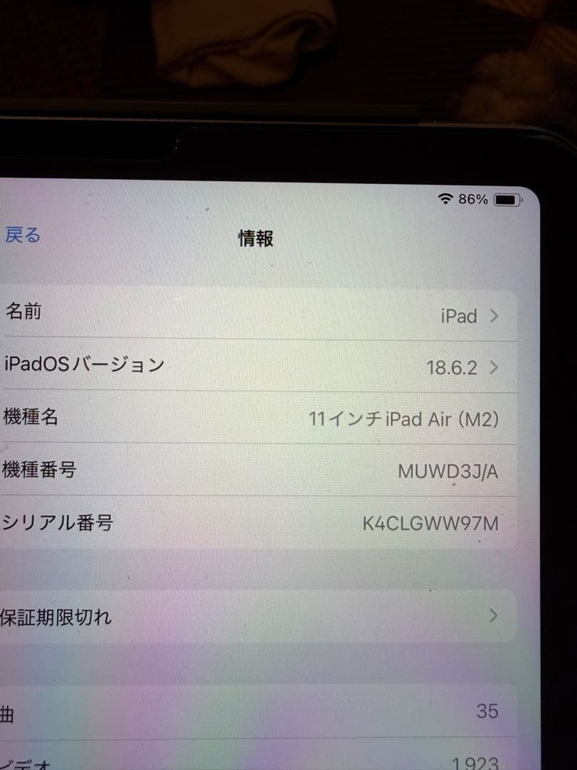 Apple iPad Air 本体　128GB 11インチ
