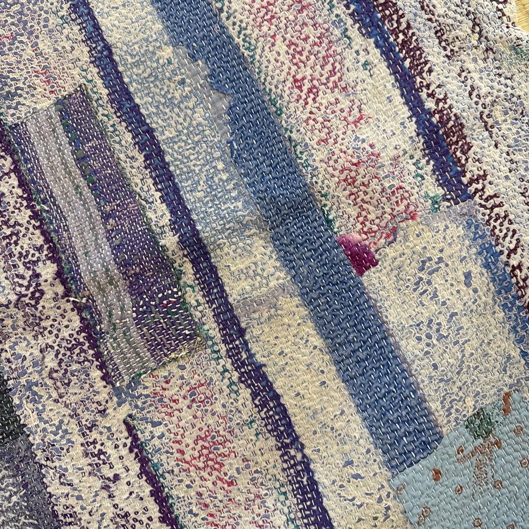 soshiwamiヴィンテージラリーキルト　カンタキルト インド製 青紫系