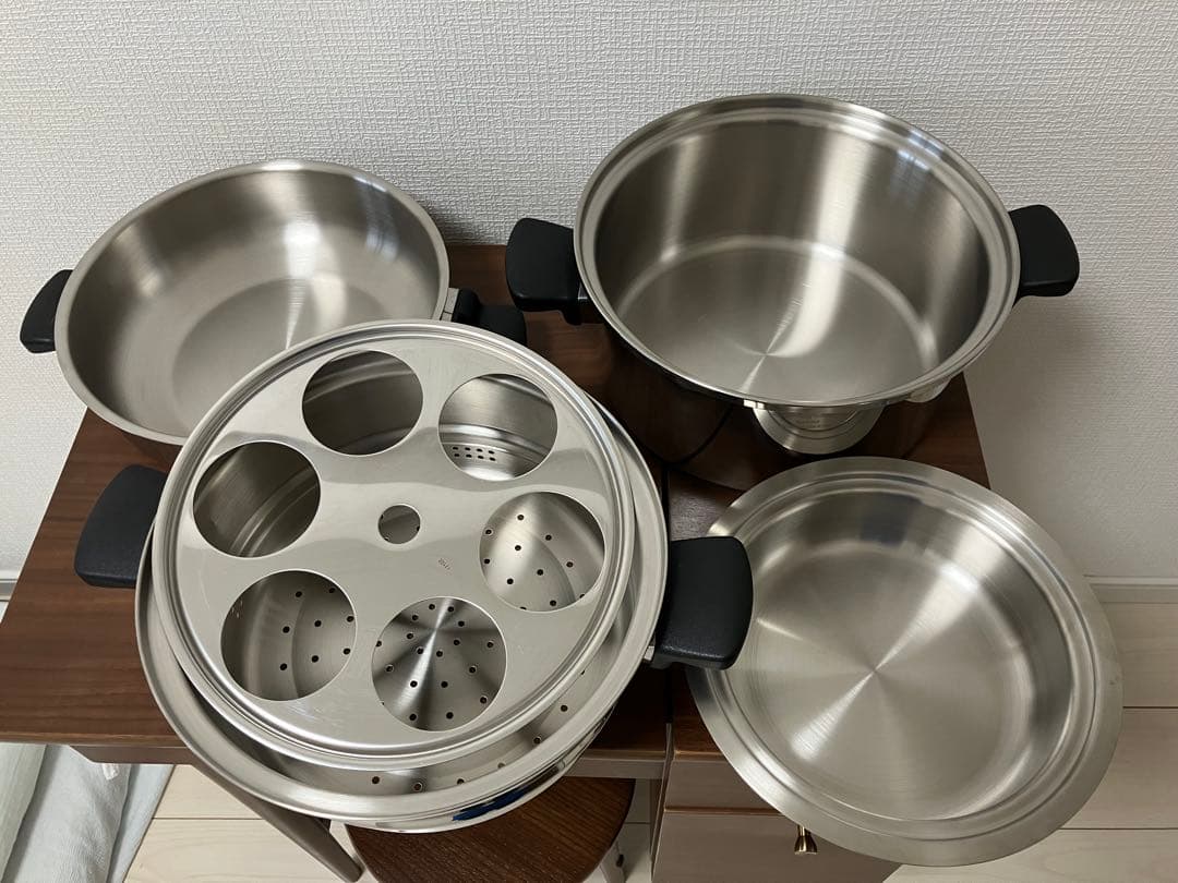 アムウェイ　クックウェア　ステンレス圧力鍋 3段 蒸し器付き
