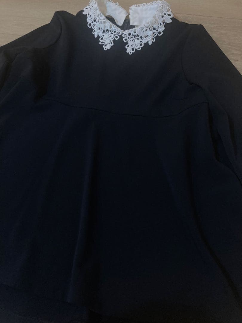 最終価格 united arrowsレース襟付き黒長袖トップス