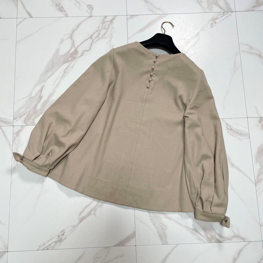 ADORE アドーア ブラウス シャツ 袖リボン ウール ベージュ 38