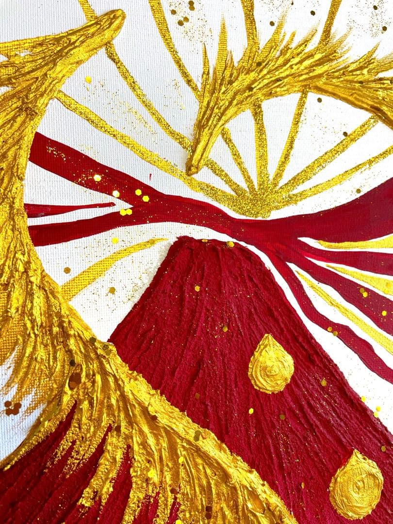 開運絵画　龍神様　赤富士　昇龍　蓮の花　白龍神様からのメッセージ　浄化　護符