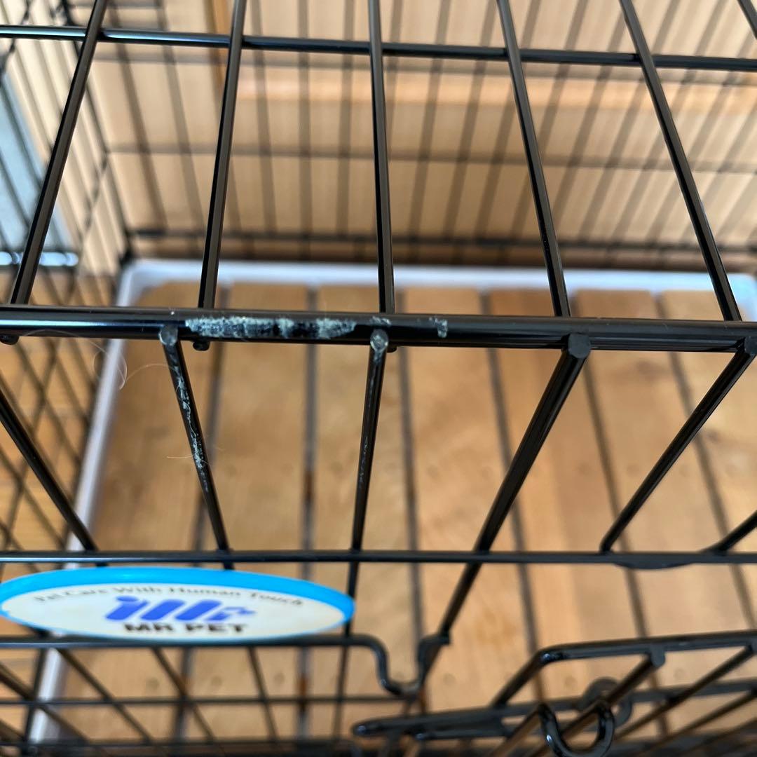 ワンタッチ　ペット用ケージ　ステンレス製　折りたたみ可　中型犬まで