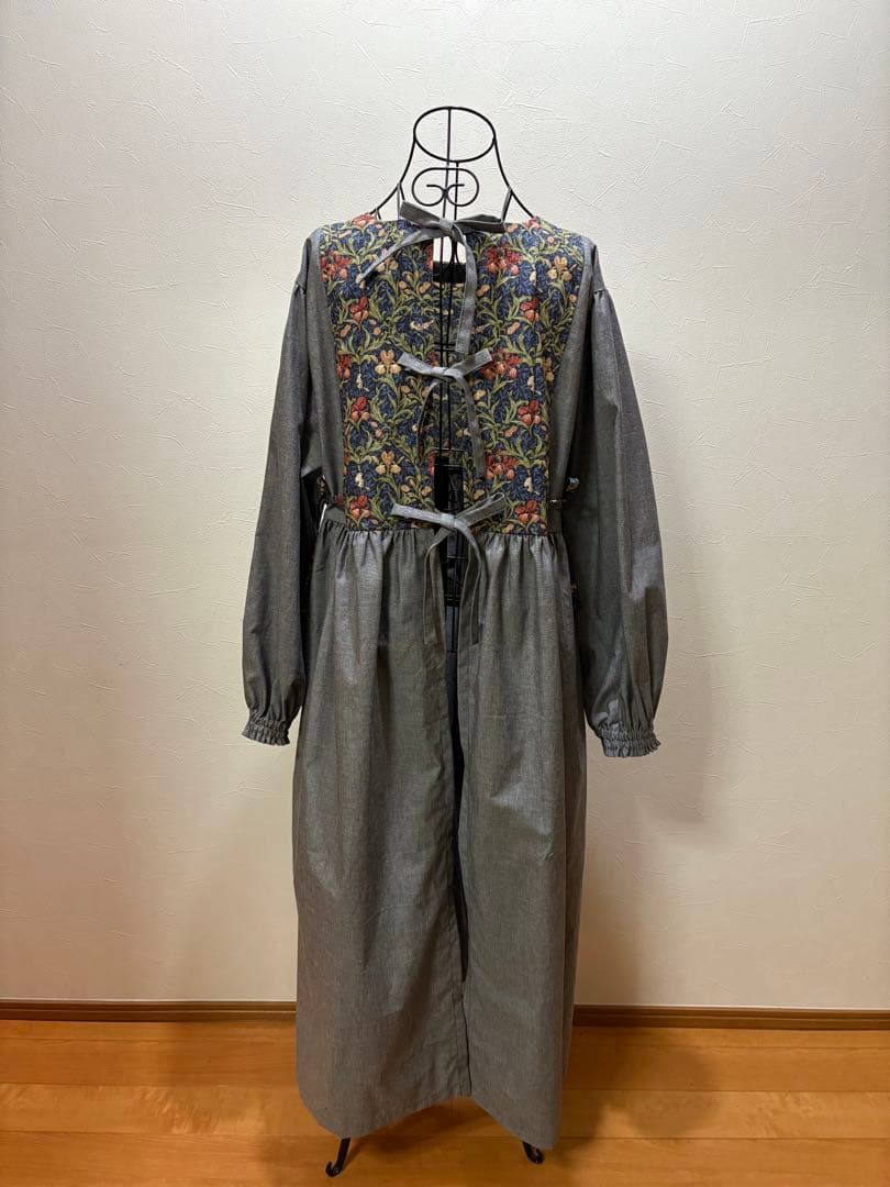 割烹着 おしゃれ ハンドメイド【ウィリアム モリス アイリス】