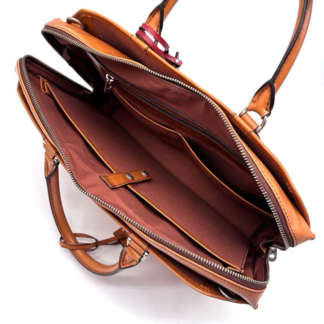 ✨美品✨エルゴポック　ビジネスバッグ　A4可　2way　オールレザー　キャメル