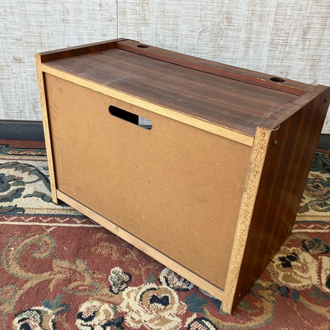 昭和レトロ ミッドセンチュリー ガラス扉 木製レコードラック テレビ台 古家具