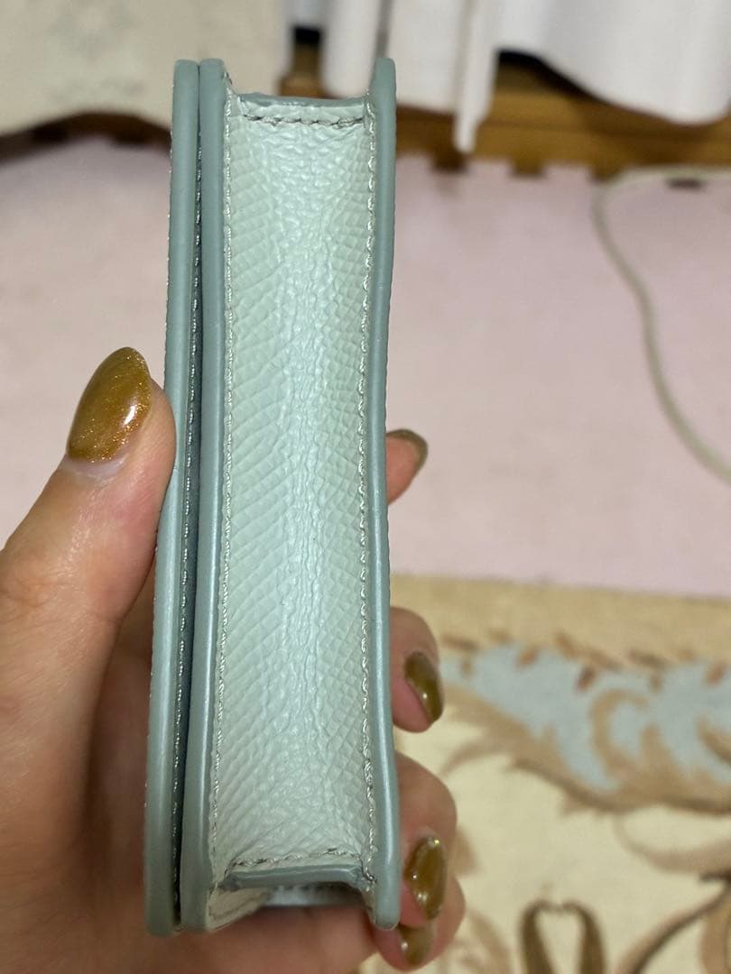 CELINE ソフトブルー レザー カードホルダー