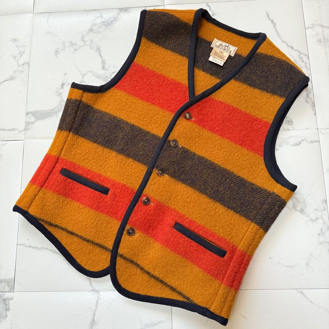 HERMES エルメス ヴィンテージ ロカバール ウール100％ ベスト　46