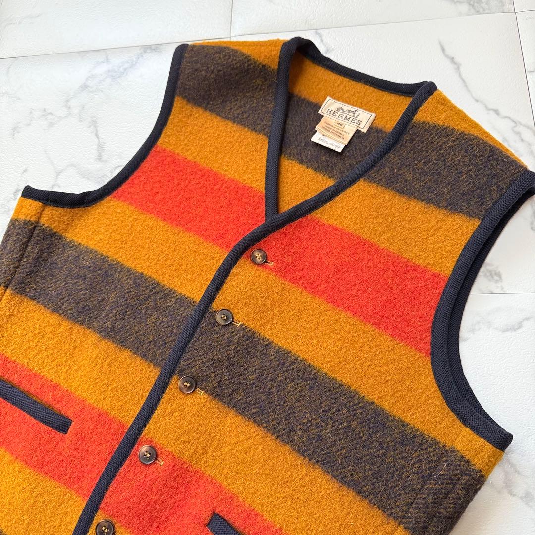 HERMES エルメス ヴィンテージ ロカバール ウール100％ ベスト　46