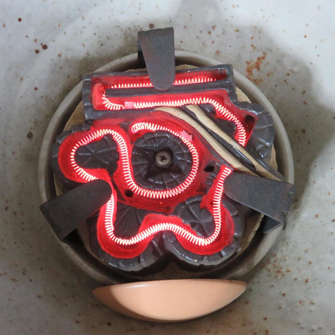 風炉釜 風炉型 電熱器 野々田商店 100V 410W 陶器