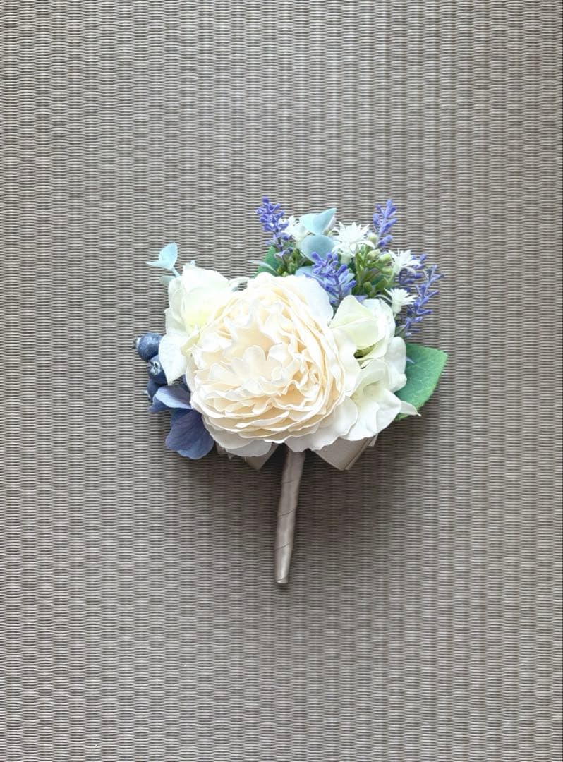 ウェディングブーケ ブートニアセット アーティフィシャルフラワー クラッチブーケ