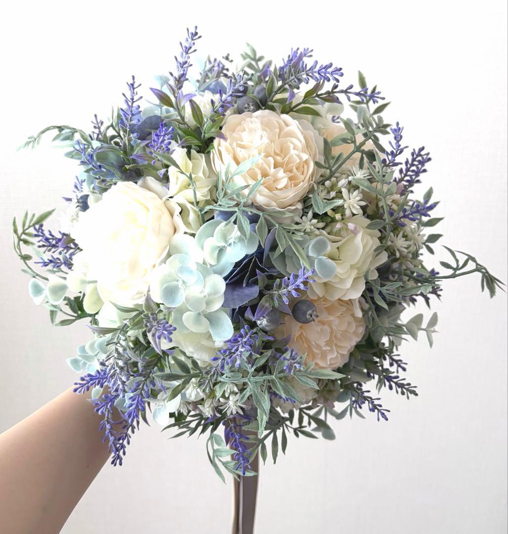 ウェディングブーケ ブートニアセット アーティフィシャルフラワー クラッチブーケ