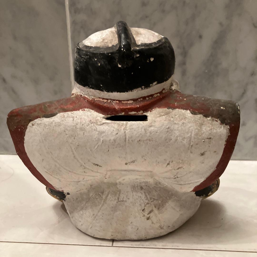 アンティーク約100年前瞳やおでこ、笑顔が美しく着物が素敵な金運、幸福を招く福助