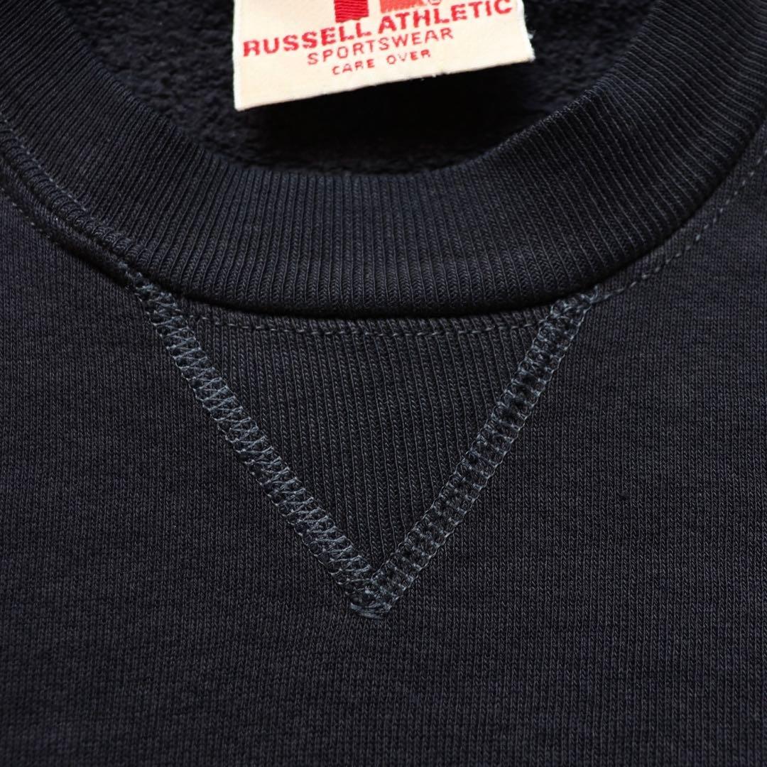 70s 80s ブラック Russell ラッセル 無地スウェット ヴィンテージ