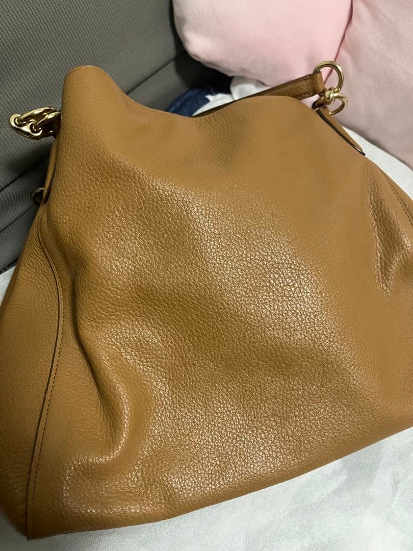 【限定】COACH ブラウン レザー ショルダーバッグ
