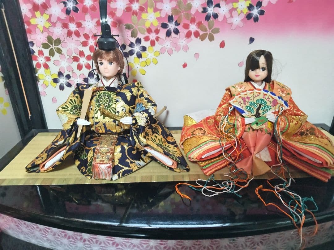 リカちゃん　雛人形 ④ 親王と三人官女（リメイク品）