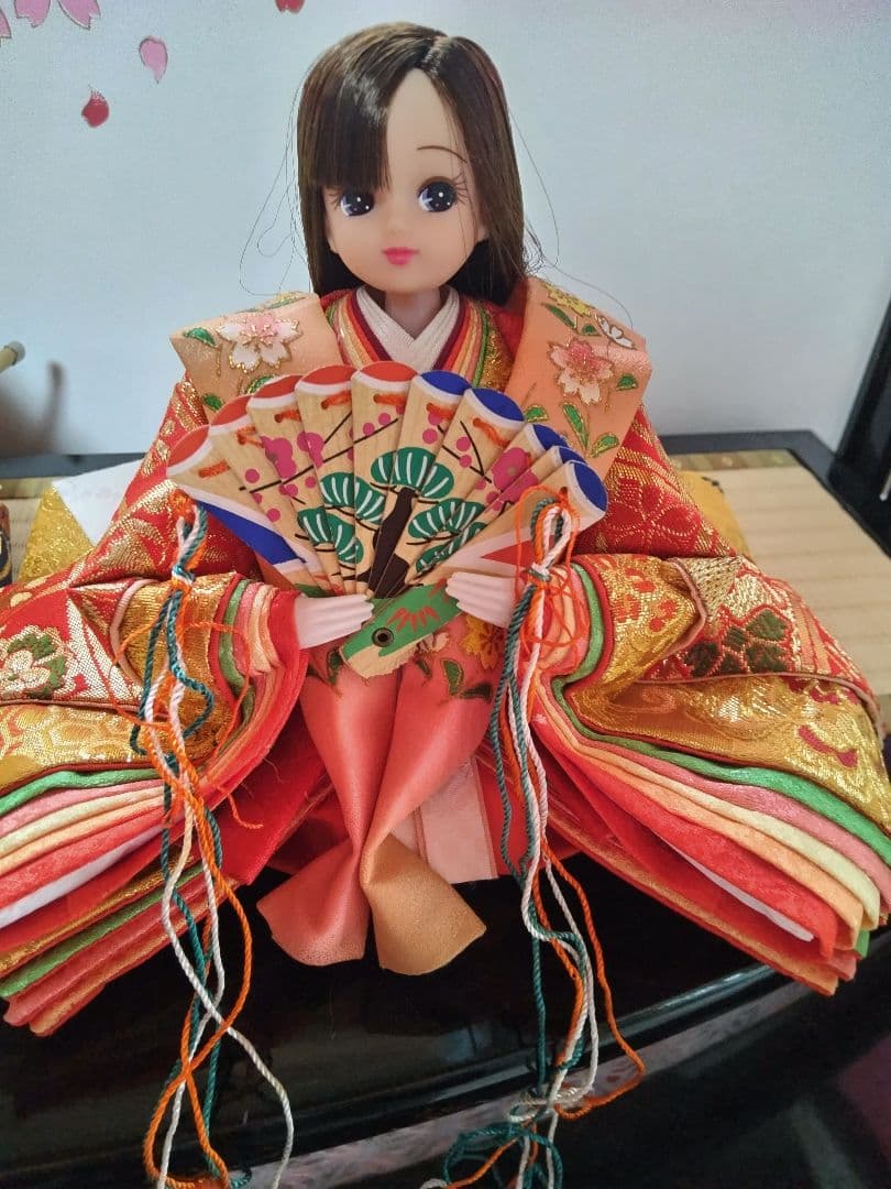 リカちゃん　雛人形 ④ 親王と三人官女（リメイク品）
