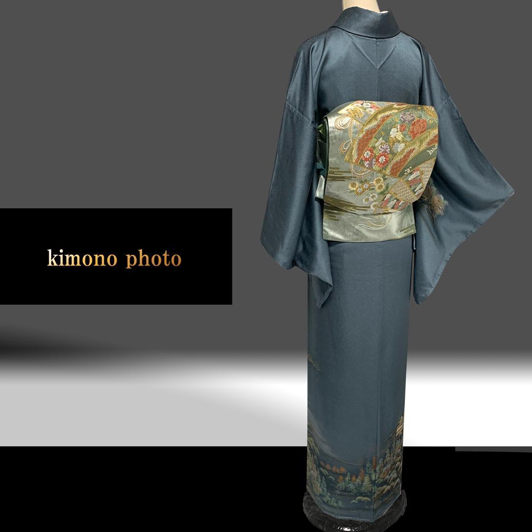 【新品、未使用】正絹【極上逸品】トールサイズ【金彩手描き友禅染】訪問着フルセット