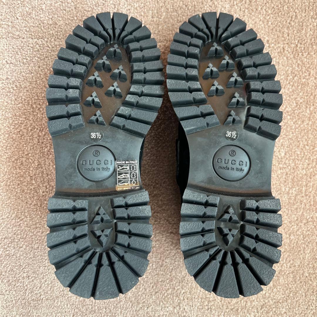 GUCCI ブラックスエード ローファー 36.5