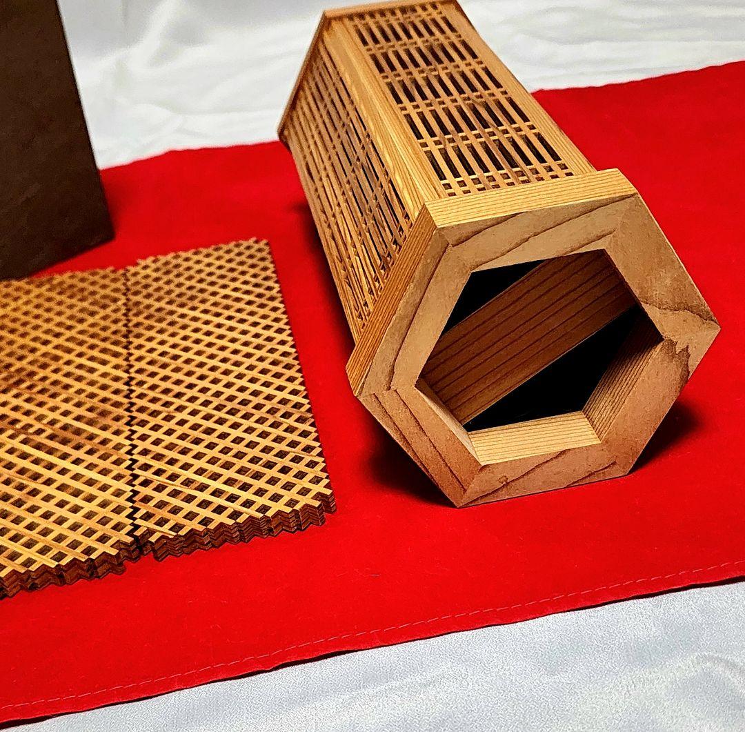 【昭和レトロ】組子細工_花入/高級工芸品