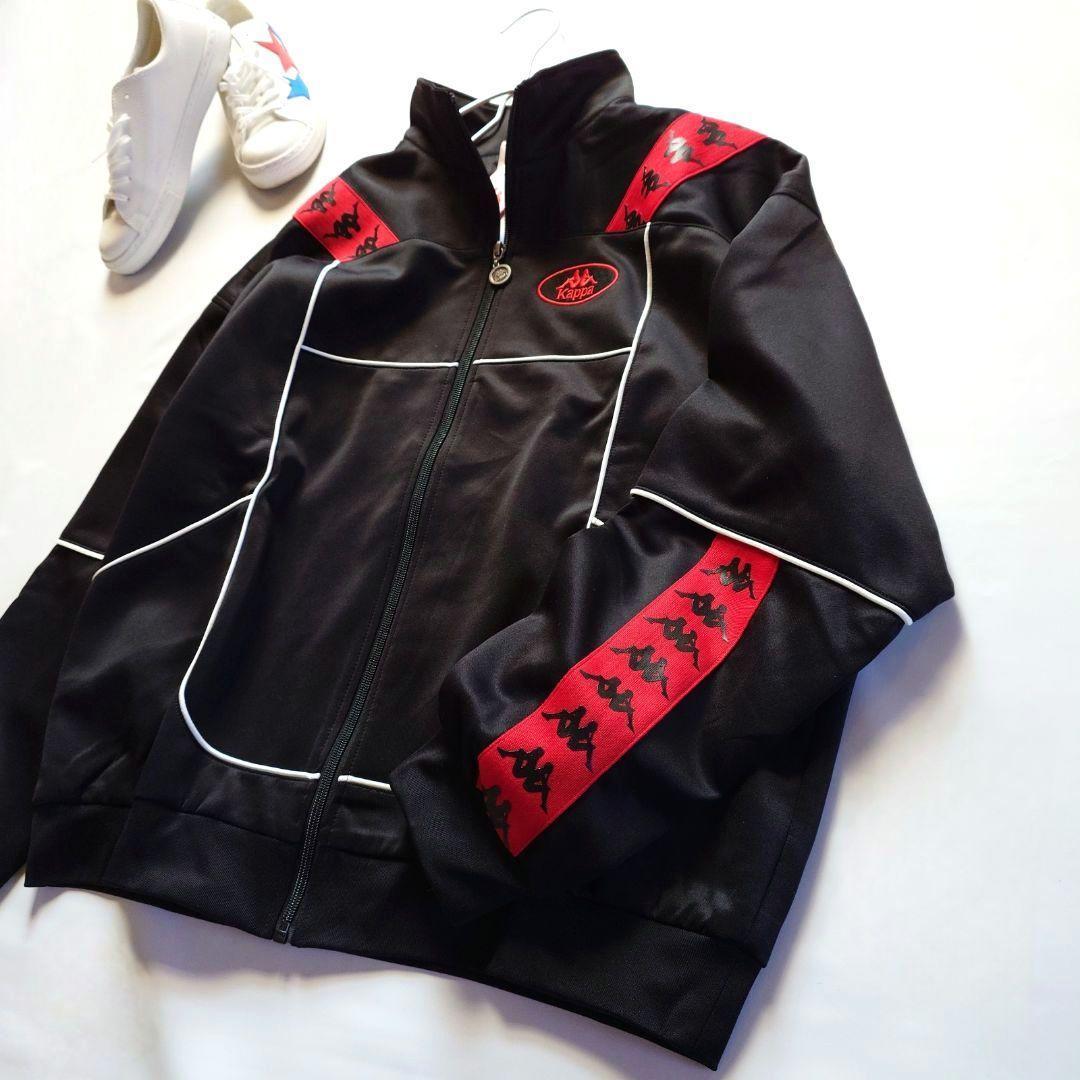 ☘️新品 カッパ Kappa トラックジャケット ジャージ ユニセックス 黒 L