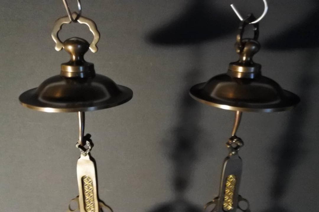 限定値下　保管品展示品　唐木用リン灯　長さ43㎝　中サイズ用　宣徳色　(れ15）