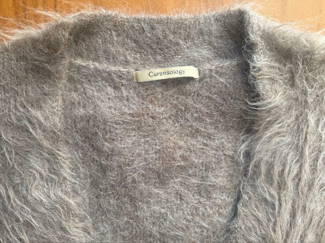 美品カレンソロジーCurensolog アルパカキモウカーディガン　ベージュ