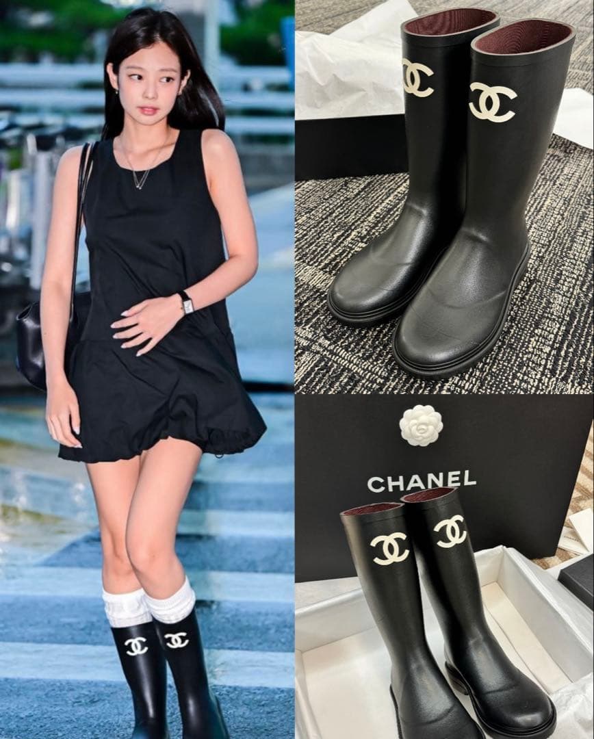 シャネル CHANEL レインブーツ 長靴 入手困難 37