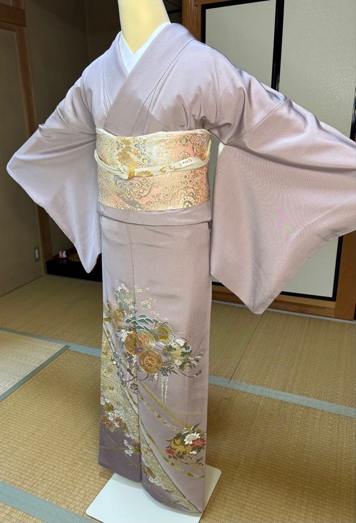 正絹豪華色留袖4点フルセット 色留袖　袋帯　帯締め帯揚げ