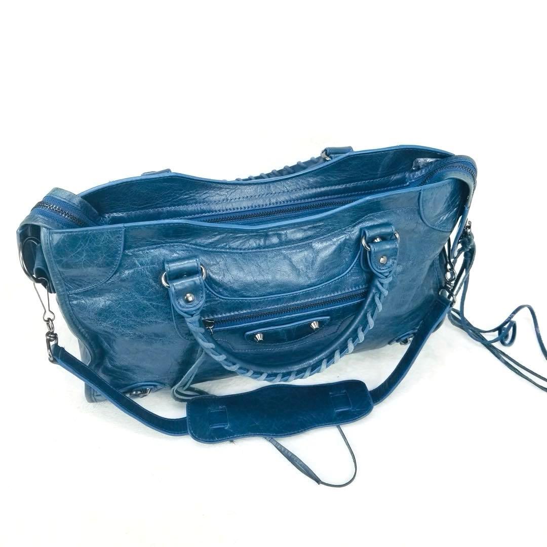 Balenciaga City Medium ブルー色