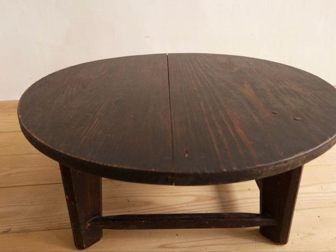 ちゃぶ台　円卓　飾り台　小さめ　直径約55㎝　木製　古道具　ビンテージ