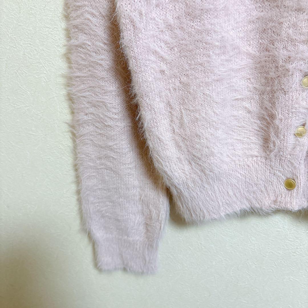 美品 完売品 ラブティックボンボン ヘアリーフェザーカーディガン