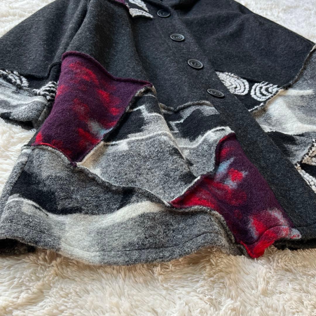 ごまり 新品 あむう akane パッチワーク ゆったりコート アウター