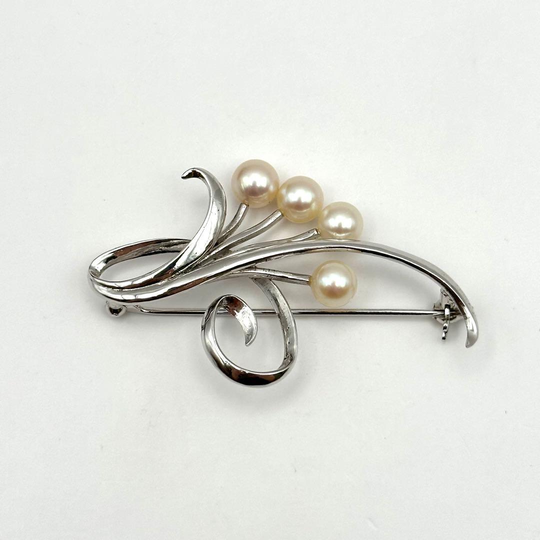 MIKIMOTO ミキモト ブローチ パール アコヤ真珠 SILVER