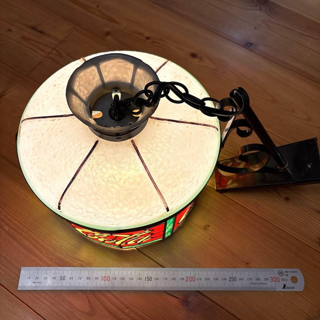 70年代　コカコーラ　アドバタイジング　ステンドグラス　ランプ　ライト　看板