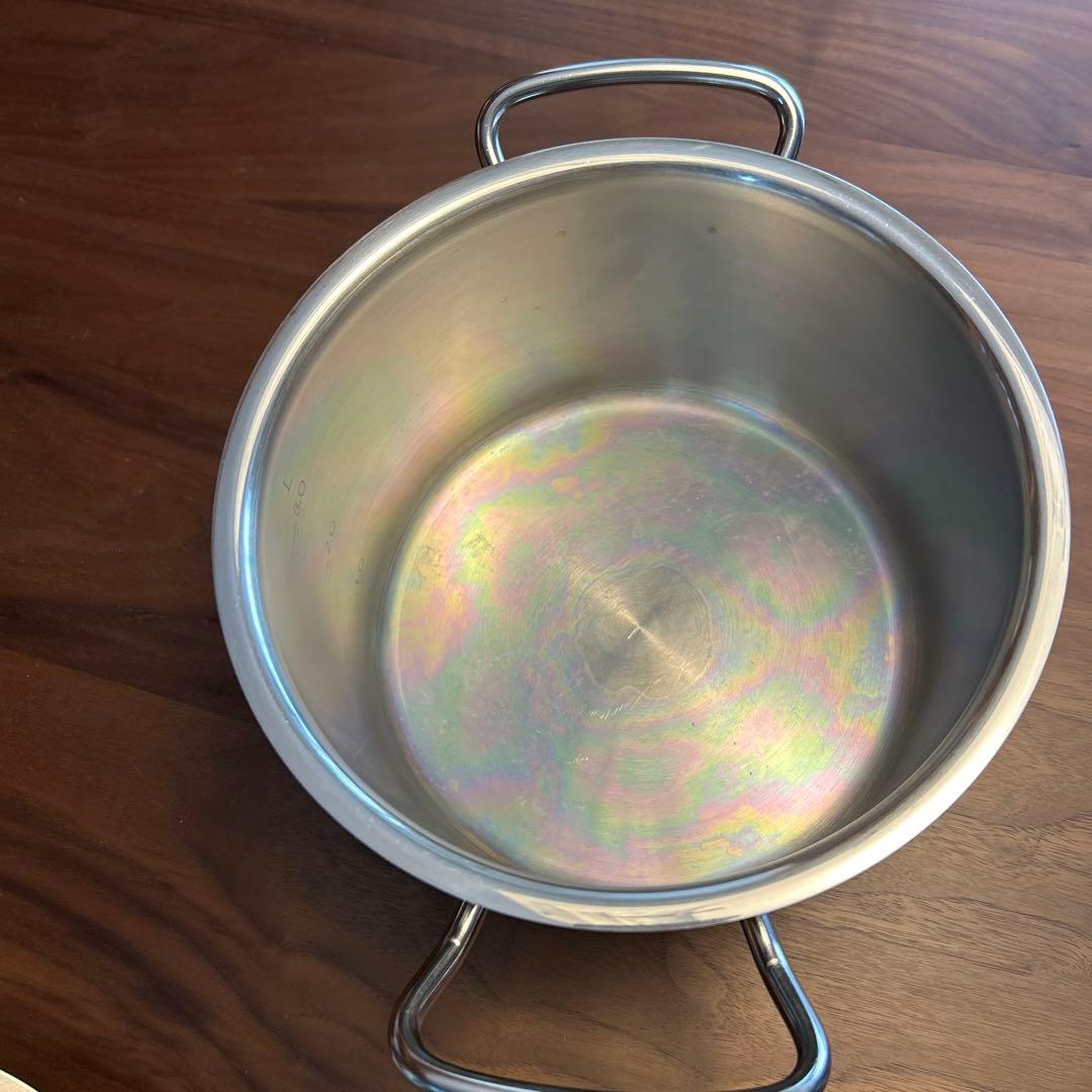 ステンレス 両手鍋 中サイズ 蓋付き