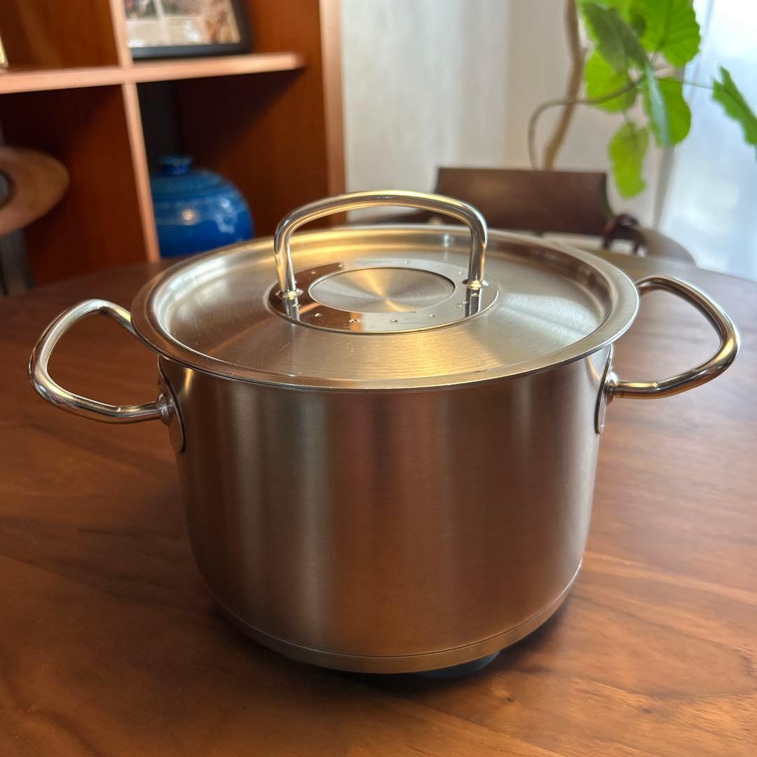 ステンレス 両手鍋 中サイズ 蓋付き