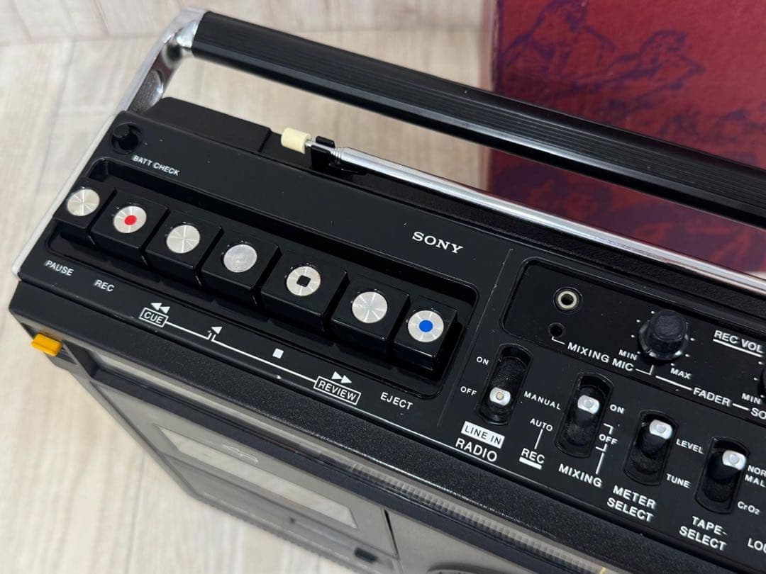 動作品レアSONY ソニー　ラジカセ CF-1980昭和レトロ ビンテージラジオ