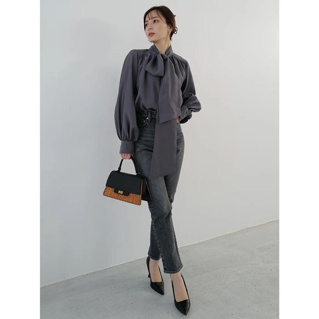 【定価16500円/完売品】anuans ボリュームタイブラウス グレー