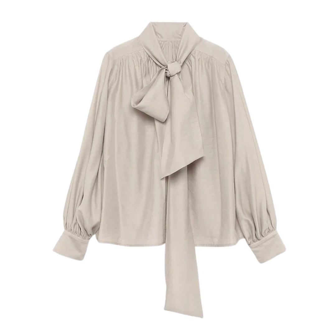 【定価16500円/完売品】anuans ボリュームタイブラウス グレー